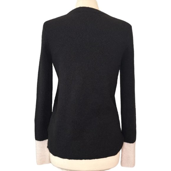 MADEWELL Black White Merino Alpaca Blend Pullover Sweater Womens Medium - Picture 3 of 4